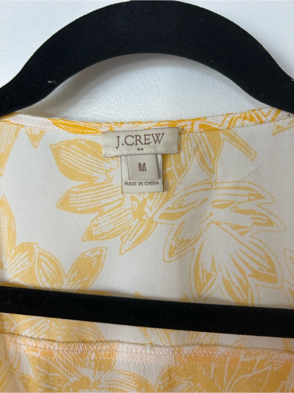 J. Crew Yellow Floral V-Neck Long Sleeve Blouse - Picture 7 of 9